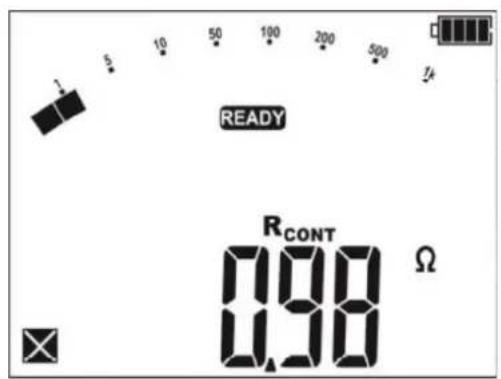 1 5 10 50 100 200 500 Z4 READY RCONT 0.98 Ω