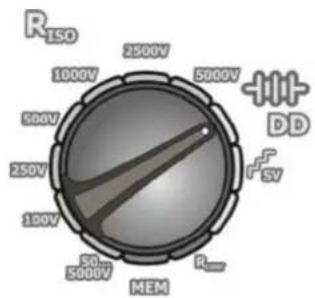 RISO 1000V 2500V 5000V 600V 250V 100V 50V 5000V MEM RPower DD SV