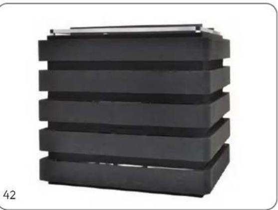 Stacked black rectangular electronic components or modules, no visible text or symbols