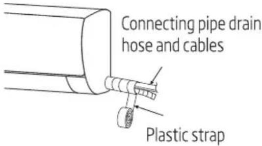 Connecting pipe drain hose and cables Plastic strap