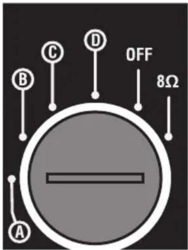 OFF 8Ω A B C D