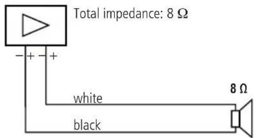 Total impedance: 8 Ω white black 8 Ω
