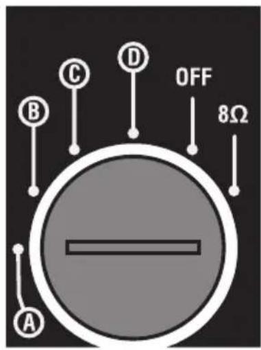OFF 8Ω A B C D
