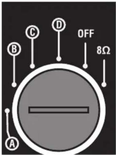 OFF 8Ω A B C D