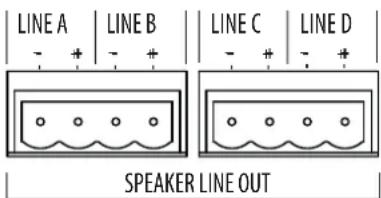 LINE A LINE B LINE C LINE D SPEAKER LINE OUT