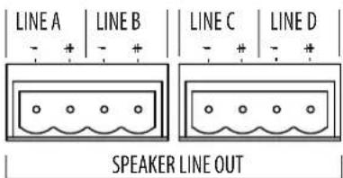 LINE A LINE B LINE C LINE D SPEAKER LINE OUT