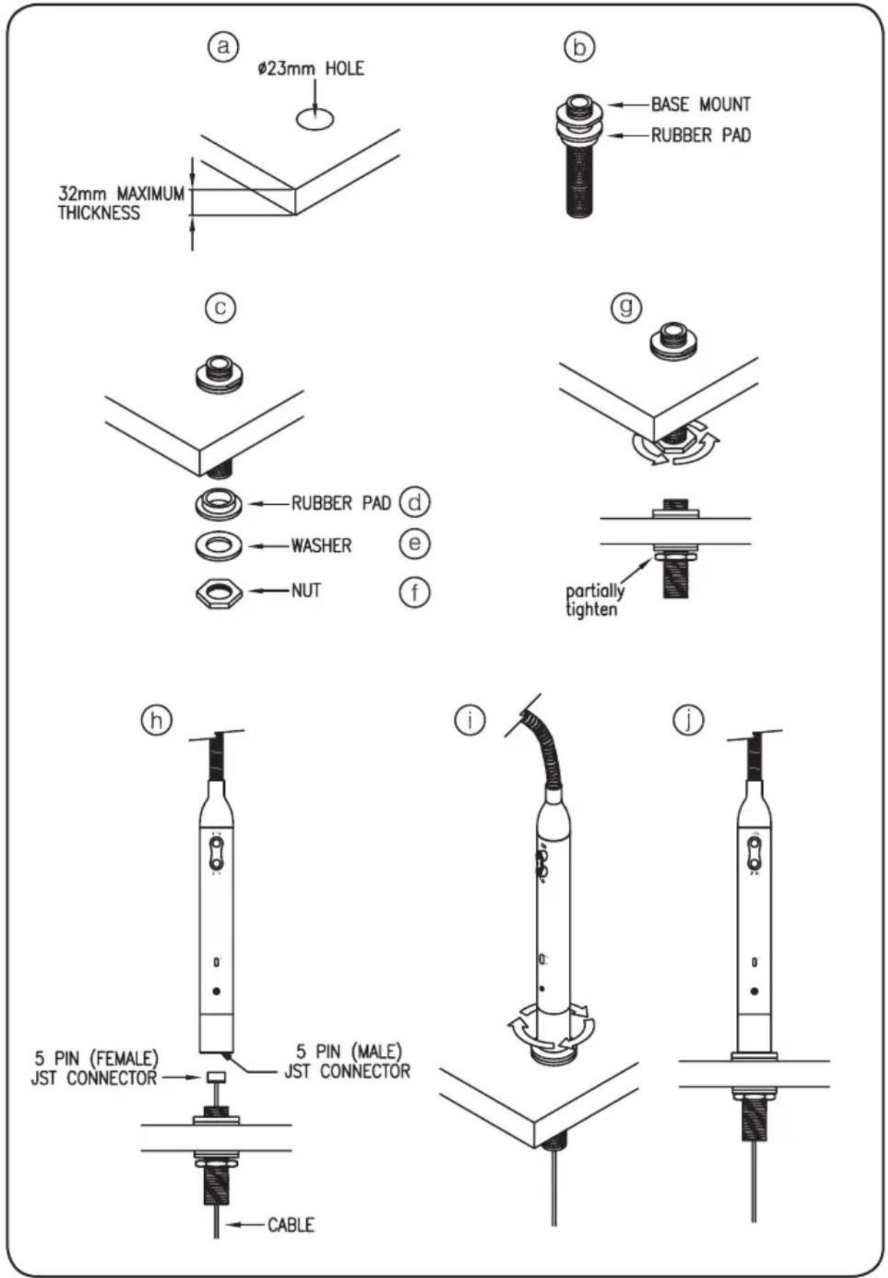 RCF MC 4040 - TABLE TOP MOUNTING (DRILLING THE TABLE) - 1