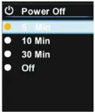 Power Off 5 Min 10 Min 30 Min Off