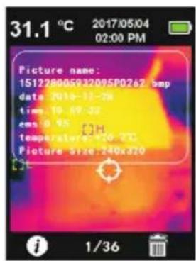 Uni-T UTi80 - Gespeicherte Bilder aufrufen, ansehen und löschen - 3