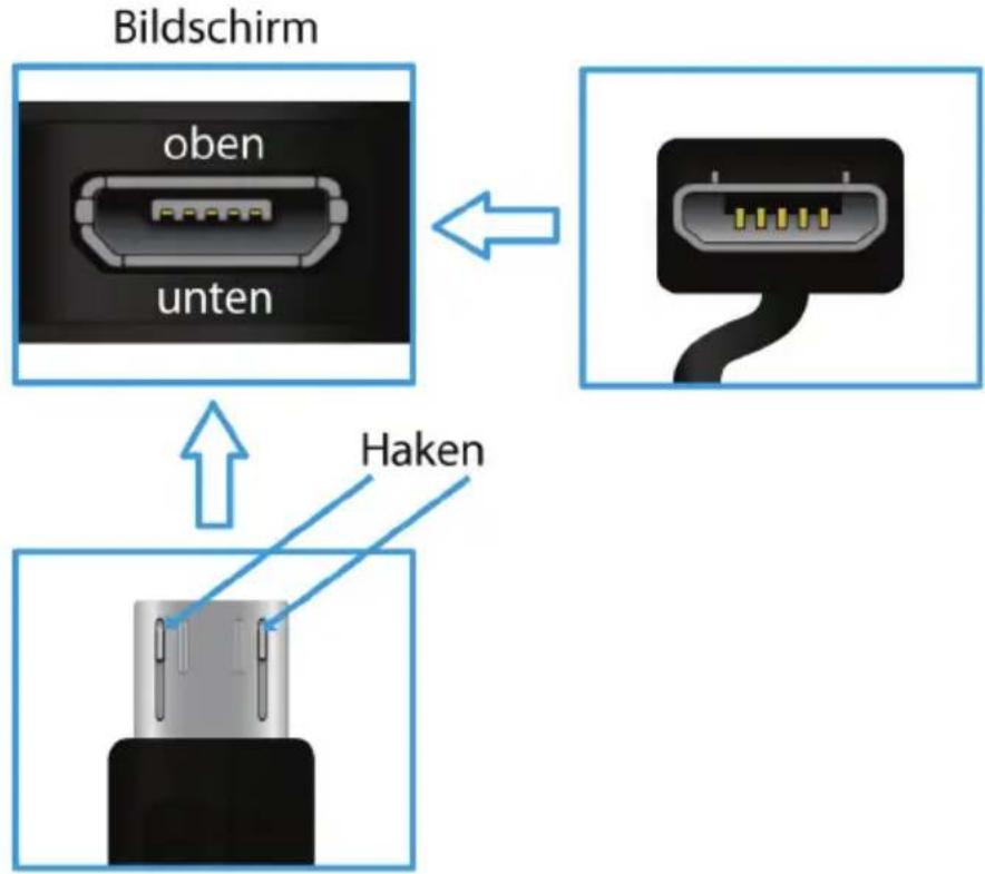 Bildschirm oben unten Haken