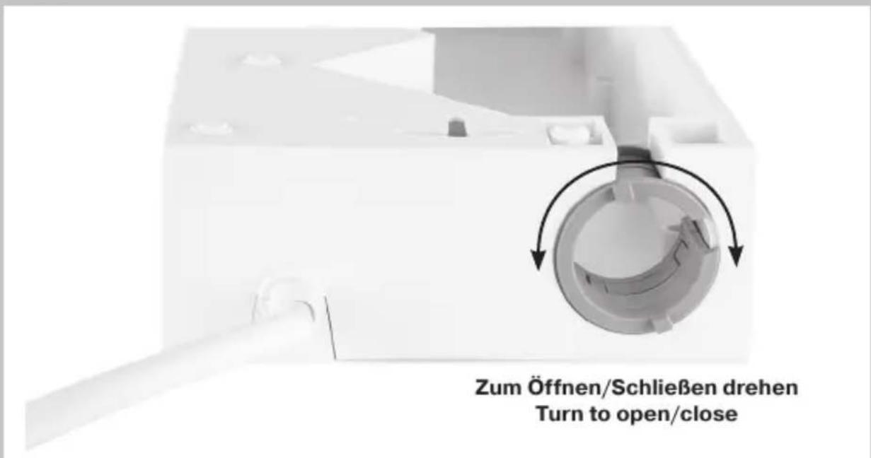 Zum Öffnen/Schließen drehen Turn to open/close