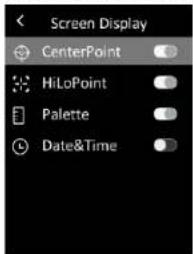 Screen Display CenterPoint HiLoPoint Palette Date&Time