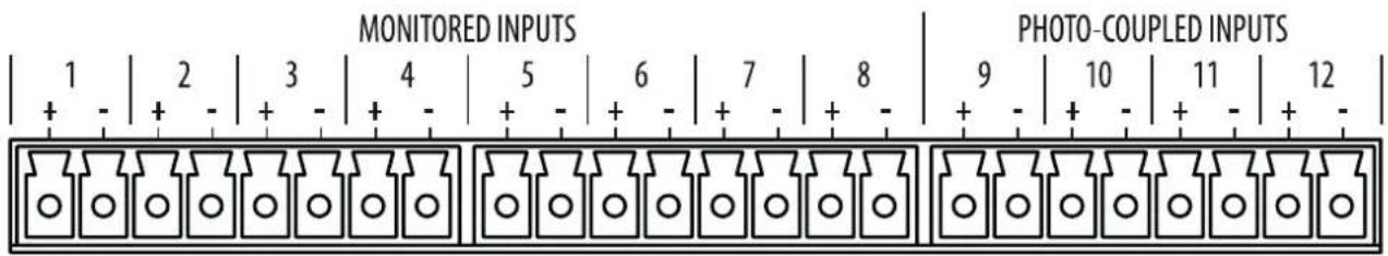 MONITORED INPUTS PHOTO-COUPLED INPUTS