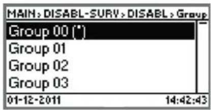 MAIN: DISABL-SURV >DISABL > Group Group 00 (°) Group 01 Group 02 Group 03 01-12-2011 14:42:43