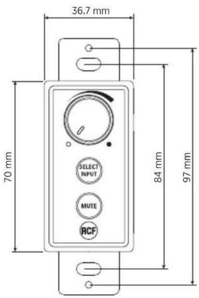 36.7 mm 70 mm SELECT INPUT MUTE RCF 84 mm 97 mm