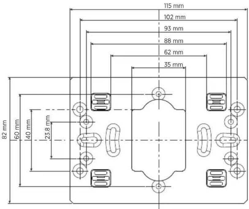 115 mm 102 mm 93 mm 88 mm 62 mm 35 mm 82 mm 60 mm 40 mm 23.8 mm