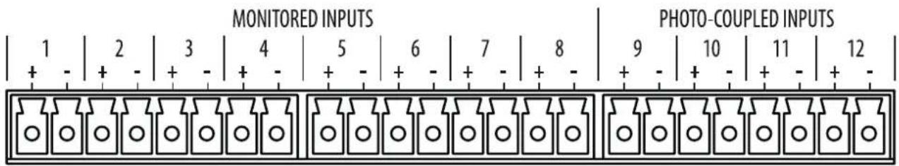 MONITORED INPUTS PHOTO-COUPLED INPUTS