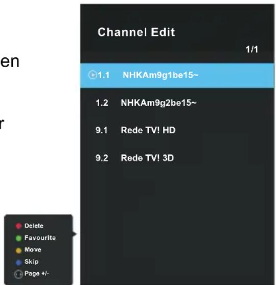 Channel Edit 1/1 1.1 NHKAm9g1be15~ 1.2 NHKAm9g2be15~ 9.1 Rede TV! HD 9.2 Rede TV! 3D Delete Favourite Move Skip Page +/-