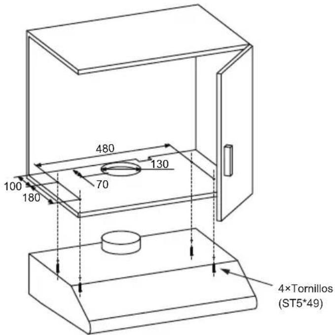 480 130 70 100 180 4×Tornillos (ST5*49)