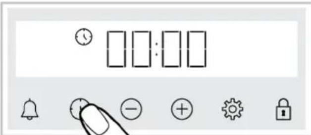 User interface toolbar with clock, timer, and function icons including bell, minus, add, gear, lock, and lock icon
