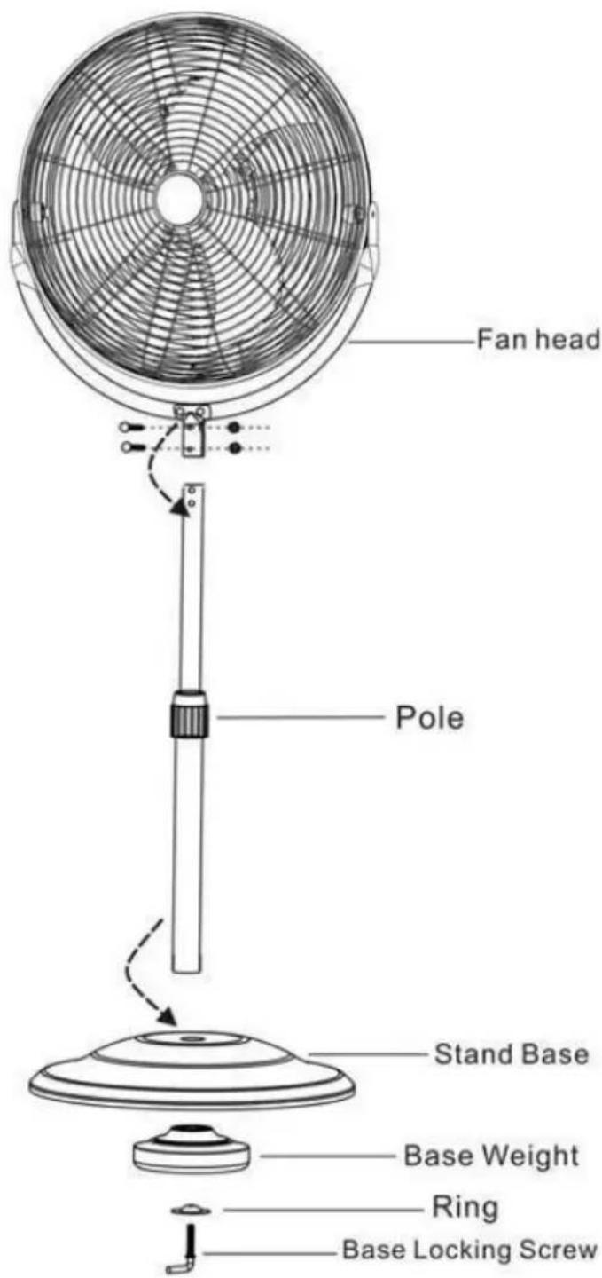 Fan head Pole Stand Base Base Weight Ring Base Locking Screw