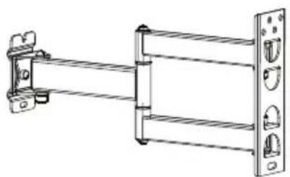 Technical line drawing of a mechanical assembly with two vertical supports and mounting brackets (no text or symbols)