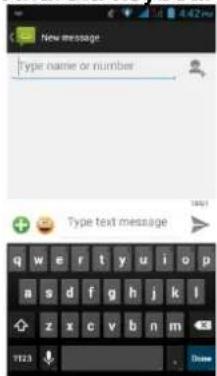 New message type name or number Type text message 1991 q w e r t y u i o p a s d f g h j k l z x c v b n m 1123 , Show