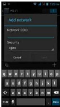 Add network Network SSID Security Open Cancel 7:22