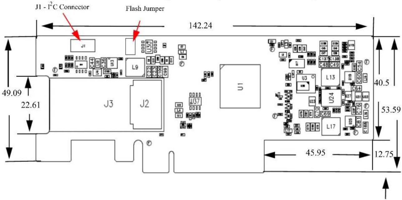 J1 - I²C Connector Flash Jumper 142.24 49.09 22.61 J3 J2 U1 45.95 12.75 40.5 53.59