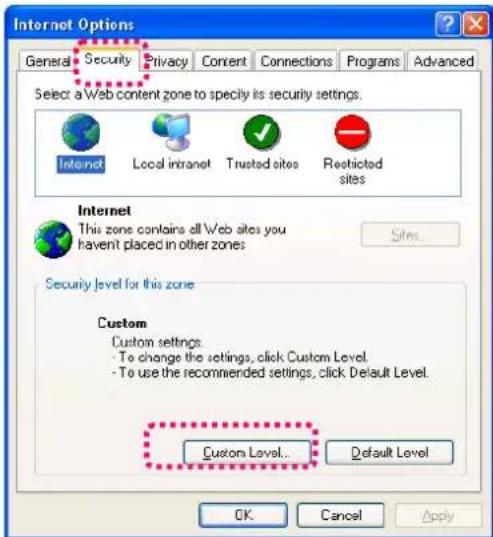 Internet Options General Security Privacy Content Connections Programs Advanced Select a Web content zone to specify its security settings. Internet Local intranet Trusted sites Restricted sites Internet This zone contains all Web sites you haven't placed in other zones Security Level for this zone…