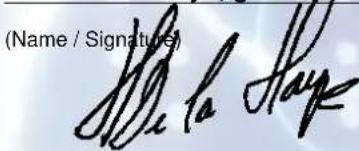 (Name / Signature) Ma Haay