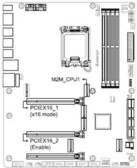 M2M_CPU1 PCIEX16_1 (x16 mode) PCIEX16_2 (Enable)