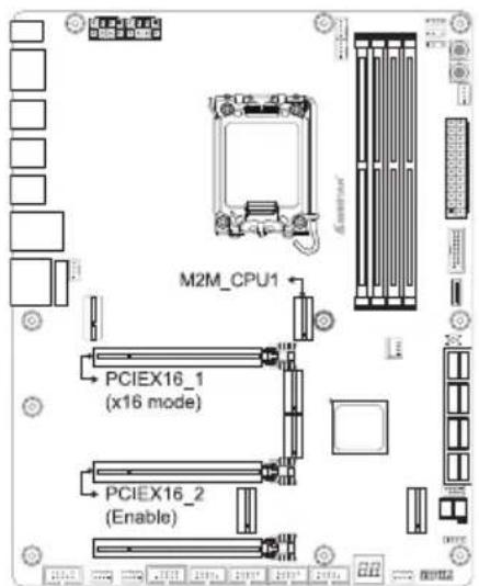 M2M_CPU1 PCIEX16_1 (x16 mode) PCIEX16_2 (Enable)