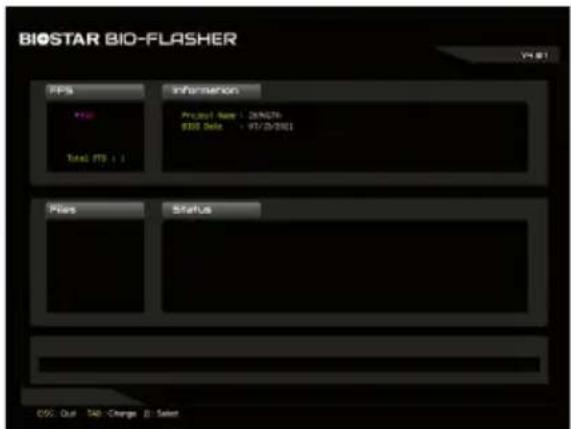 BIOSTAR BIO-FLASHER V1 01 PPs Information Project Name: 201678 SDD Date: 01/23/2021 Total PDS: 1 Files Status COS: Out TAD - Change B - Select