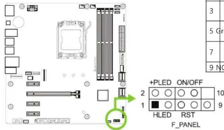 BIOSTAR B650MP-E PRO - F\_PANEL: 전면 패널 헤더 - 1