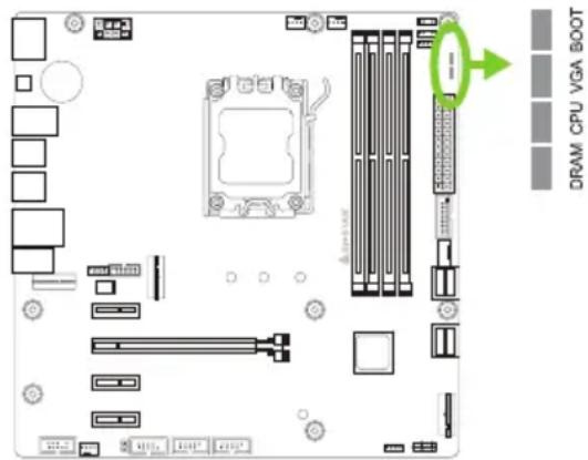 BIOSTAR B650MP-E PRO - Debug LED: 디버그 LED 표시등 - 1