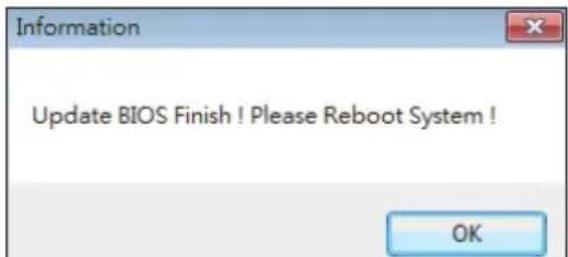Information Update BIOS Finish ! Please Reboot System ! OK