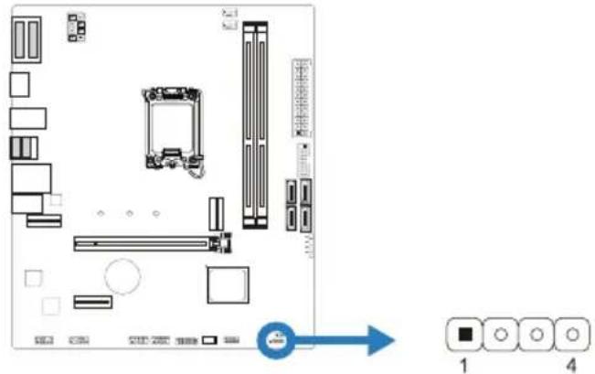 BIOSTAR H610MX-E - SPKR: 揚聲器接頭 - 1
