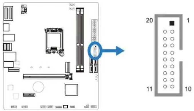 BIOSTAR H610MX-E - F\_USB32\_A-5G: 前置面板USB 3.2(Gen1)接頭 - 1