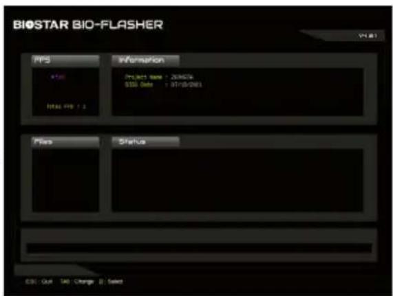 BIOSTAR BIO-FLASHER V1.01 PS Information Project Name: 200605 $30.000 - 01/18/2001 Status Status COS : Quit TAG : Change Select