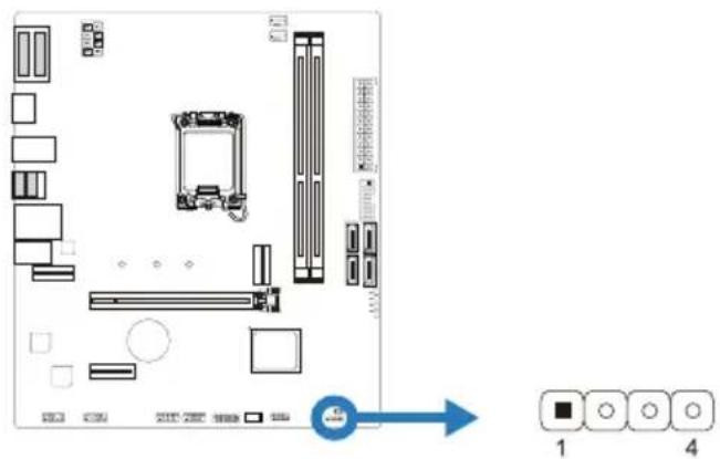 BIOSTAR H610MX-E - SPKR: 새시 스피커 헤더 - 1