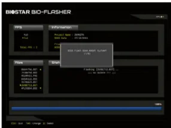 BIOSTAR BIO-FLASHER PPS File File1 Total PFS : 2 Information Project Name : ZENCTO BDO Date : 07/23/2021 File BDO BDO Flash Corp Bright Output (KEY) Flushing [0006715.807] ... ... to Update 3.1.1.000 Status PASS/76.807 P10476.807 MS(000621.PAS) D04932.807 MS(000625.BOS) D04935.807 APL0384.807 Shift 100% CDD: OUT TAG: Change B: Select