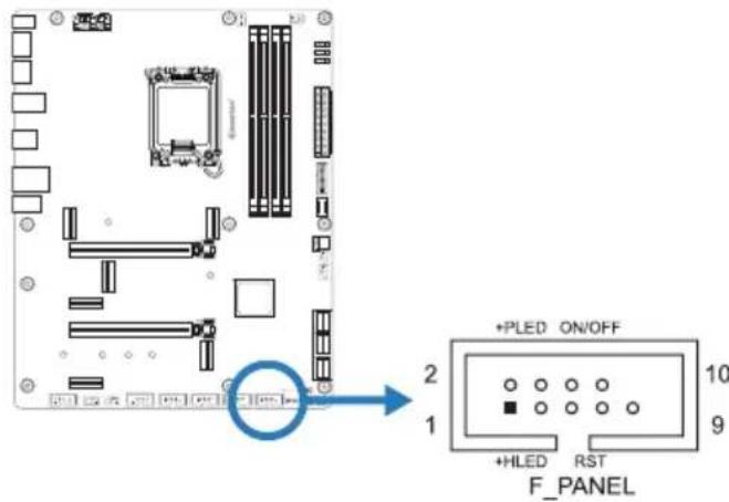 BIOSTAR Z790A-Silver - F\_PANEL1: штыревой соединитель передней панели - 1