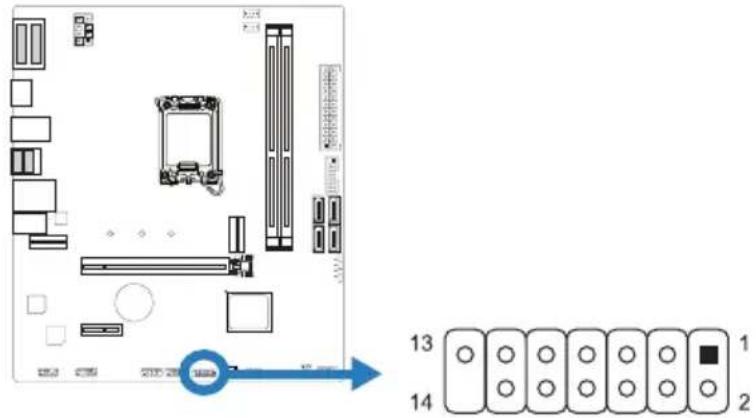BIOSTAR B760MX2-E D4 - SPKR: 揚聲器接頭 - 2