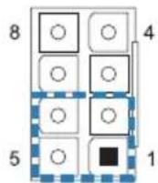 Diagram of a computer motherboard layout with labeled components and a directional arrow indicating movement or navigation.