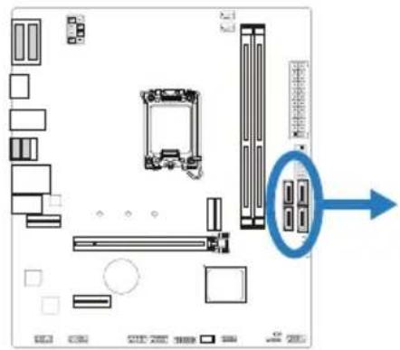 BIOSTAR B760MX2-E D4 - SATA\_1/ SATA\_2/ SATA\_3/ SATA\_4: Serial ATA 6.0 Gb/s Connectors - 1