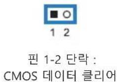1 2 핀 1-2 단락 : CMOS 데이터 클리어