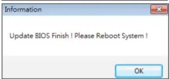 Information Update BIOS Finish ! Please Reboot System ! OK