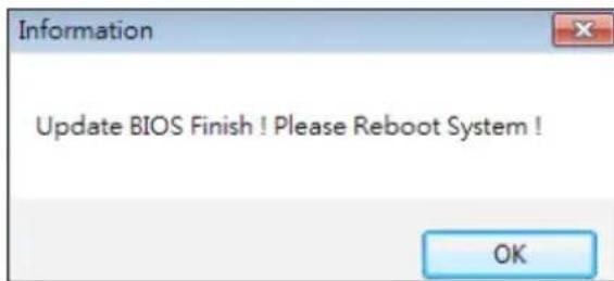 Information Update BIOS Finish ! Please Reboot System ! OK