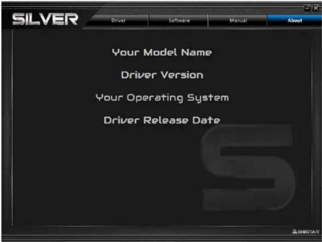SILVER Driver Software Manual About Your Model Name Driver Version Your Operating System Driver Release Date
